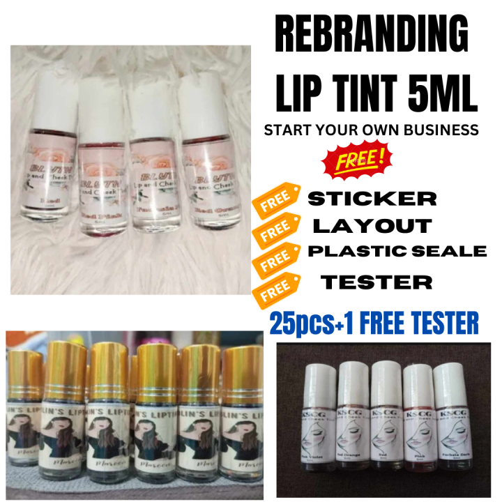 5ml Rebranding Lip Tint Minimum 25pcs+1 FREE Tester Lazada PH