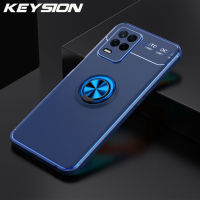 KEYSION เคสกันกระแทกสำหรับ Realme 8 5G 8 Pro Q3 V13ซิลิโคนขาตั้งแหวนโลหะโทรศัพท์ฝาหลังสำหรับ Realme Narzo 30 Pro 5G 30A