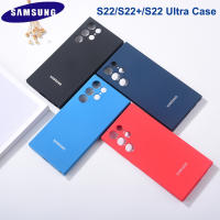 MobileWorld (เรือจากประเทศไทย) Samsung Galaxy S22 Ultra (LOGO) Smart Ultra Thin Case สำหรับ Samsung Galaxy S22 Ultra เงาอะคริลิโปร่งใส TPU อ่อน Ultra Soft Liquid Silicone Samsung Galaxy S22 Series Back Cover