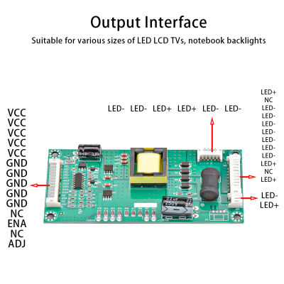 10-65นิ้ว LED LCD Backlight Universal Boost คงที่ในปัจจุบันคณะกรรมการควบคุมแปลงสะพานเต็มเพิ่มอะแดปเตอร์