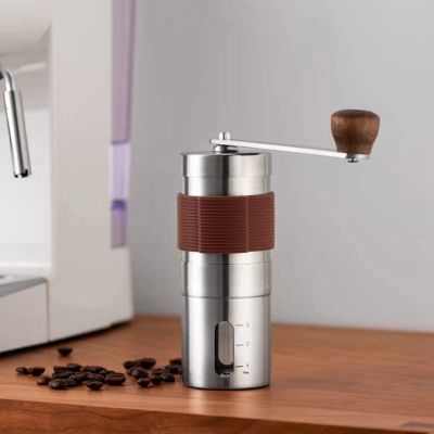 1 PCS Portable Grinder Hand Coffee Bean Grinder with Scale Visualization for Home Office Traveling Espresso
