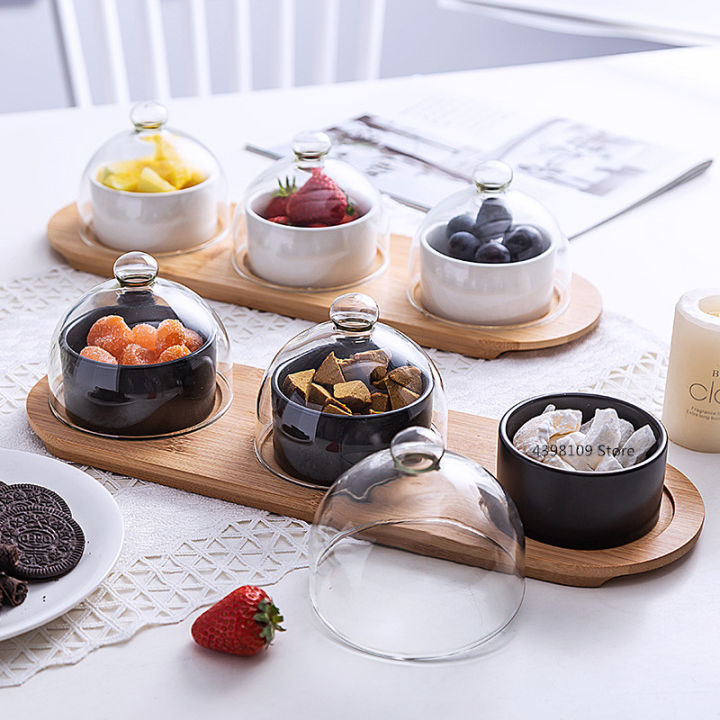 creative-japanese-ceramics-salad-bowl-food-tray-set-seasoning-small-dish-round-plate-snack-dried-fruit-cake-plate-decor-tray