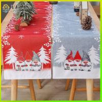 VHGG Dining Table Decor Christmas Tablecloth 1.8m Snowman Snowflake Table Runner Durable Linen Xmas Table Flag Home