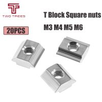 【On Sale】 mjrtup 20ชิ้น/ล็อต2020 M3 M4 M5 M6 T Nut T บล็อกถั่ว T-Track สำหรับยึดโปรไฟล์อลูมิเนียม3D ชิ้นส่วนเครื่องพิมพ์