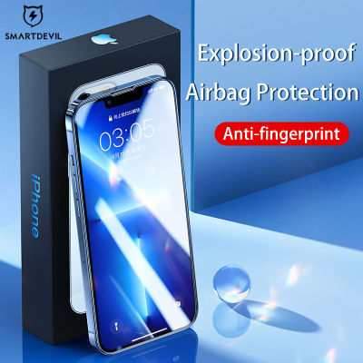 SmartDevil ป้องกันหน้าจอสำหรับ iPhone 14 Pro Max 14บวก iPhone 13 Pro Max 13Promax คุ้มครองเต็มรูปแบบถุงลมนิรภัยป้องกันกระจกล้างป้องกันลายนิ้วมือ
