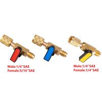 R22 R410A Air Conditioner Refrigerant Straight Ball Valves AC Charging 1/4" Male to 1/4" / 5/16" Female SAE Valve Plumbing Valves