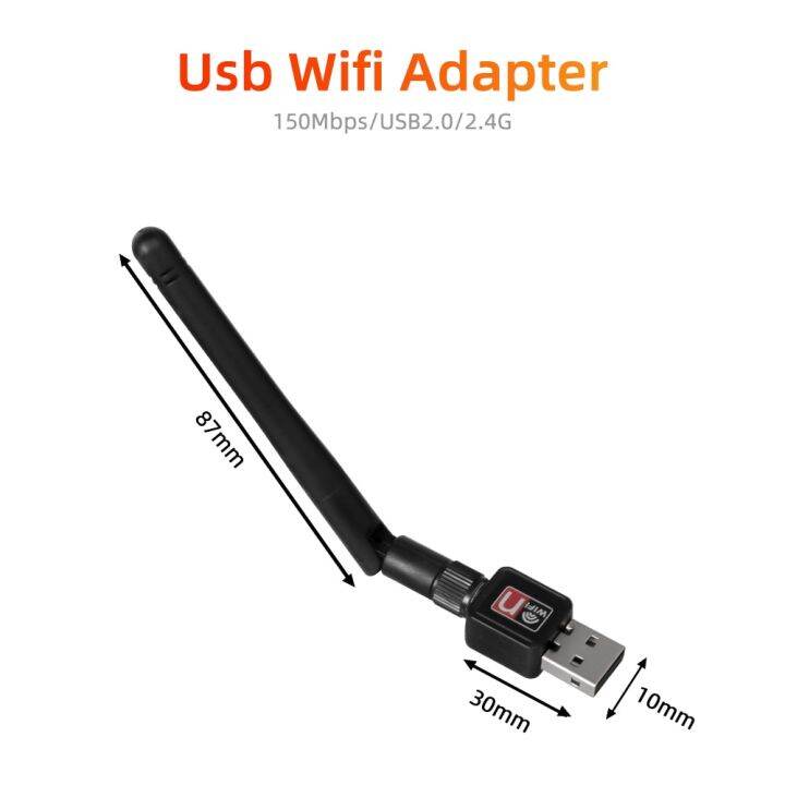 usb-อะแดปเตอร์-wifi-150mbps-2-4-ghz-เสาอากาศ-usb-802-11n-g-b-อีเธอร์เน็ตเครื่องส่งสัญญาณไวไฟ-rtl8188-pc-windows-การ์ดเน็ตเวิร์คสำหรับไร้สาย