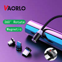 VAORLO 1MไฟLEDสายชาร์จ360 ° ที่ชาร์จแบบหมุนได้เคเบิลไมโครUSB/ประเภทC/iPhoneไฟสำหรับIphone XiaoMi Huawei Oppo Vivoพร้อมที่เก็บสายสำหรับIOS Android【High】