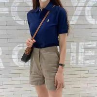 [Original]RalphˉlaurenˉRLPOLO shirt womens sports loose lapel short-sleeved T-shirt solid color tennis golf large size womens T