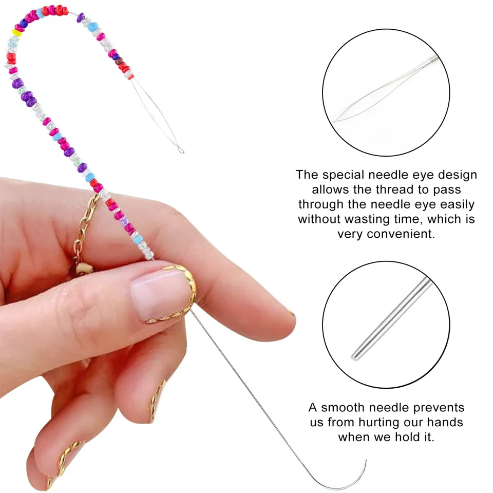 Stainless Bead Spinner Needle, Bead Needle Threader, Jewelry Making