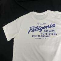 Patagonia Bata Retro เสื้อคู่แขนสั้นพิมพ์ลายตัวอักษร Pata ภูเขา