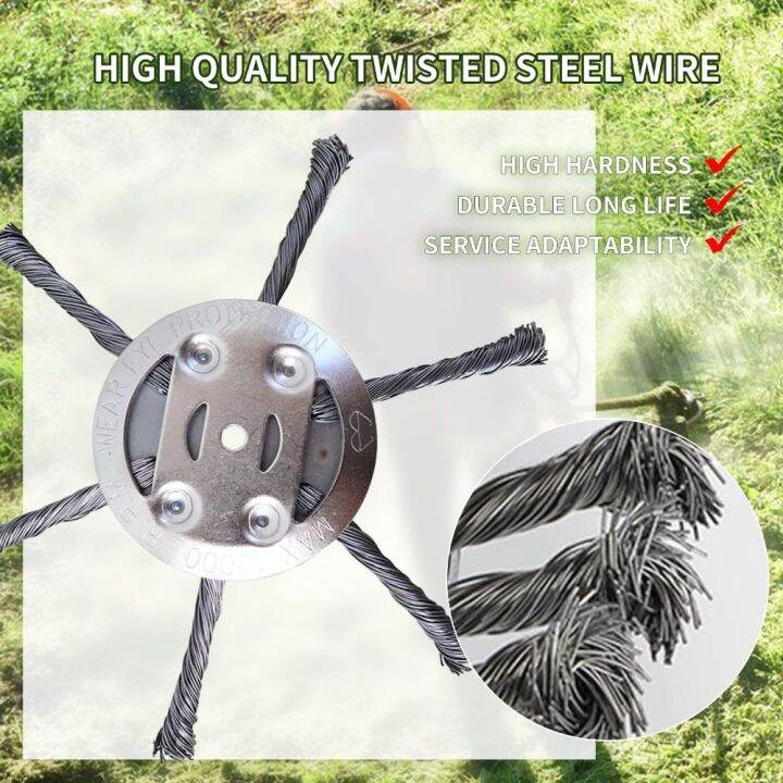 TRACE Professional Grass Trimmer Head Steel Razor Weed Brush Steel Wire