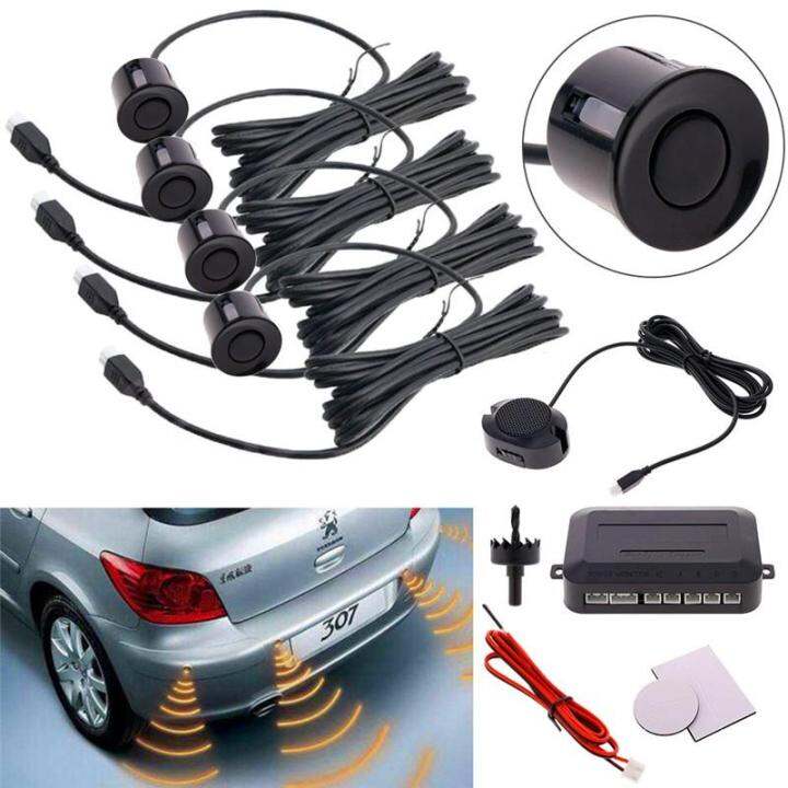 1x Car Auto Parktronic Led Parking Sensor With 4 Sensors Reverse Backup Car Parking Radar 0081