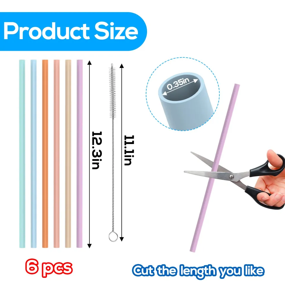 6PCS Replacement Straws Compatible with Stanley IceFlow Stainless Steel  Tumbler 30 oz, Reusable Plastic Straws Compatible Apply to Stanley IceFlow  40