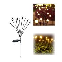 10 Head Solar Powered Firefly Lights, 10 LED Outdoor Waterproof Solar Starburst Swaying Garden Lights