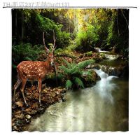 【CW】ↂ  Landscape Shower Curtain Trees Print Bathtub Polyester