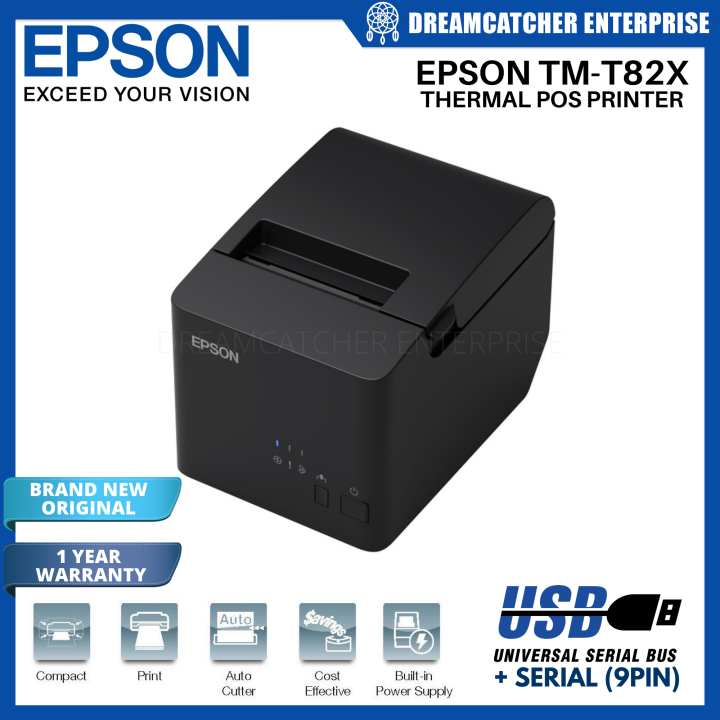 Epson TMT82X TM T82 Thermal POS Printer USB + Serial 9 PIN Interface