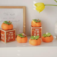 O•urHome [พร้อมส่ง] เทียนหอมลูกพลับ Persimmon Scented Candle ของขวัญเล็ก ๆ ที่สร้างสรรค์ ของตกแต่งบ้านแฮนด์เมด อุปกรณ์ประกอบฉากภาพ ตกแต่งร้านกาแฟDIY