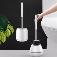 Wall Hanging TPR Toilet Brush with a Tweezer and Holder Set Silicone Bristles for Floor Bathroom Toilet Cleaning Brush