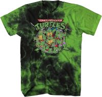 Mens Ninja Turtles Group Shirt - Straight from The Sewer - TMNT Throwback Classic Tie Dye T-Shirt