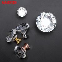 10PCS NAIERDI Diamond Crystal Handles Glass Knobs Cupboard Drawer Pulls Kitchen Cabinet Door Wardrobe Handle Furniture Hardware Door Hardware Locks