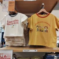 Uniqlo เสื้อฉบับภาษาเกาหลีแฟชั่นสำหรับเด็กผู้หญิง,เสื้อผ้าแฟชั่นฤดูร้อนเสื้อยืดแขนสั้นลายการ์ตูนสนูปี้เสื้อผ้าเด็ก460101460100