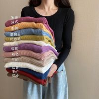 [COD] Womens 2022 new autumn and winter knitted sweater womens low round neck inner bottoming