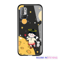 UCUC เคสโทรศัพท์เคสสำหรับ Xiaomi Redmi Note 10 5G UCUC เคสโทรศัพท์เคสสำหรับ Xiaomi Redmi Note10 5G แมวการ์ตูนหมีขาว NASA Galaxy Glossy กระจกเทมเปอร์กลับนุ่มขอบเคสใส่โทรศัพท์