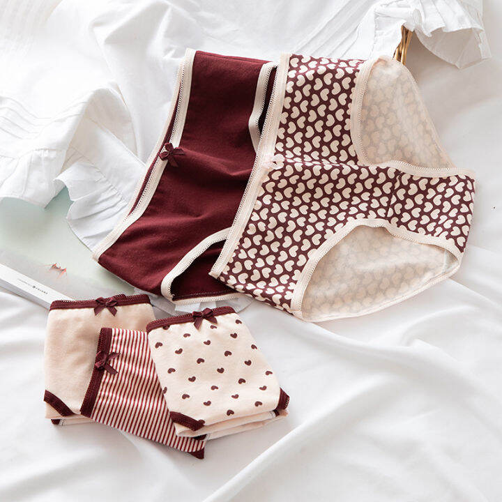 braforyou-n636-กางเกงในผ้าคอตตอน-ใส่สบาย-ไม่อึดอัด-ผ้านุ่ม-ลายหัวใจน่ารัก