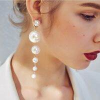 Glamour Earrings 2019 Fashion New Earrings Personality Size Artificial Pearl Long Paragraph Wild Earrings Women 39;s Clothing