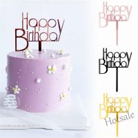 【Ready Stock】 ✜☃❆ E05 Happy Birthday Acrylic Cake Topper Cake Golden Silvery Letters Reusable Topper Cupcake Dessert Decor