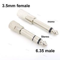 1pcs Jack 6.35mm 2/3 Pole mono Stereo Male Plug to 3.5mm Female Jack adapter Socket Audio 6.5 Converter AUX Amplifier Microphone YB1TH