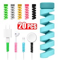 20PCS Cable Protector Cover USB Charging Cable Earphone Spiral Wire Cord Protector for IPhone 13 Samsung S21 Xiaomi Poco Cable Cable Management