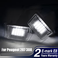 2Pcs Canbus จำนวนป้ายทะเบียน6340A3 LED Xenon สีขาวด้านหลังสำหรับ Peugeot 206 306 307 308 406 207 407 5008 Partner