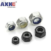 ♀ 2/5/25pcs M2 M2.5 M3 M4 M5 M6 M8 M10 M12 M16 304 Stainless Steel Black Hex Nylon Insert Lock Nut Self-locking Nylock Nut Locknut