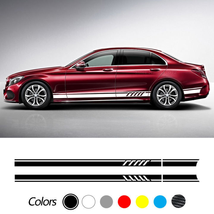 edition-1-racing-stripe-รถประตูด้านข้างกระโปรงสติกเกอร์รูปลอกสำหรับ-benz-c-class-w205-c63-amg-c43-c300-c250-c220-c180