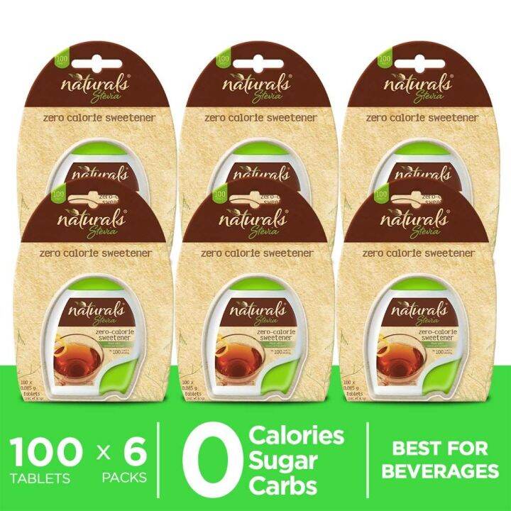 NATURALS STEVIA 6 packs x 100 tablets, Zero Calorie Sweetener, Stevia