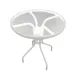Round glass table indoor/outdoor, size 60 x 60 x 70 cm., (max load 60 kg.) - white