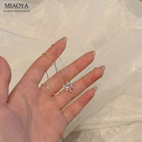 MIAOYA Fashion Jewelry Shop จี้เพทายรูปหัวใจสําหรับสุภาพสตรี  สร้อยคอโลหะอินเทรนด์สําหรับนักเรียน  ของขวัญวันเกิดที่สวยงาม