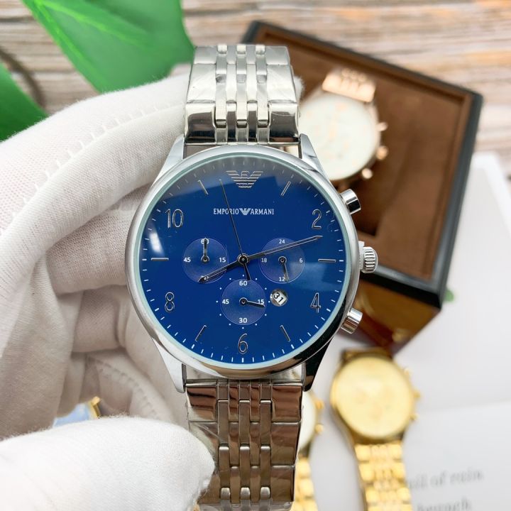 สีโรสโกลด์เงิน-original-armani-นาฬิกาสำหรับผู้ชายแฟชั่นผู้ชายลำลองนาฬิกาควอตซ์2022ใหม่นาฬิกาสำหรับผู้ชาย