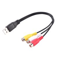 1 Buah Usb Plug Laki-laki Ke 3 Rca Adaptor Perempuan Audio Converter Video Av A/V Kabel Usb Ke Rca Kabel untuk Hdtv Tv Televisi Kabel Kawat