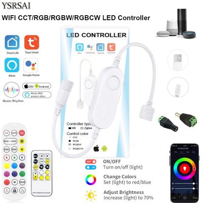 ♞❒ Tuya Smart Life APP 5-24V Wifi DW/CCT/RGB/RGBW led Light Strip Wireless Remote Controller Smart Home work with Alexa Google Home