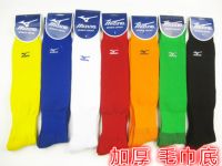 Mizuno ถุงเท้ายาวเหนือเข่าสำหรับทั้งหญิงและชายถุงเท้าฟุตบอลสำหรับผู้ใหญ่ถุงเท้ายาวแบบหนาถุงเท้ายาวสำหรับกีฬารักบี้เบสบอล