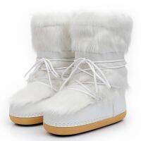 2022 Autumn Winter European N Fashion Space Boots Furry Moon Shoes Snow Boots Women Plus Velvet Women Botas Mujer