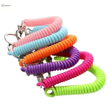 Lockable Jewelry Key Lanyard With Missed Rope And Elastic Coil For