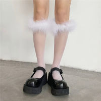 Lolita ลูกไม้สูงเข่าถุงเท้าผู้หญิง Feather ถุงเท้ายาวหญิง Jk โปร่งใส Ultra-Thin ถุงเท้าขาหญิงชุด Calcetine Medias