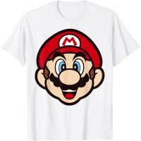 เสื้อยืดผ้าฝ้ายพรีเมี่ยม เสื้อยืด พิมพ์ลาย Super Mario Big Face