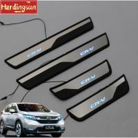 Hardingsun สำหรับฮอนด้า CRV CR-V 2017-2021ประตูด้านนอกป้องกันธรณีประตูต้อนรับที่เหยียบฝาครอบชายบันไดตัดแต่ง4ชิ้นแต่งรถ