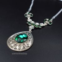 NEW สร้อยคอสไตล์วินเทจ ประดับคริสตัล Vintage necklace by siamonlineshop no. siam-vintage1030