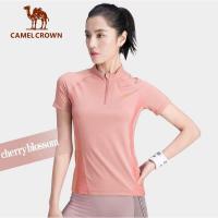 ➧Camel Crown กีฬาเสื้อยืดเสื้อคอกลมหญิงแขนสั้น Quick-Drying Breathable ฟิตเนสวิ่ง Top หญิง